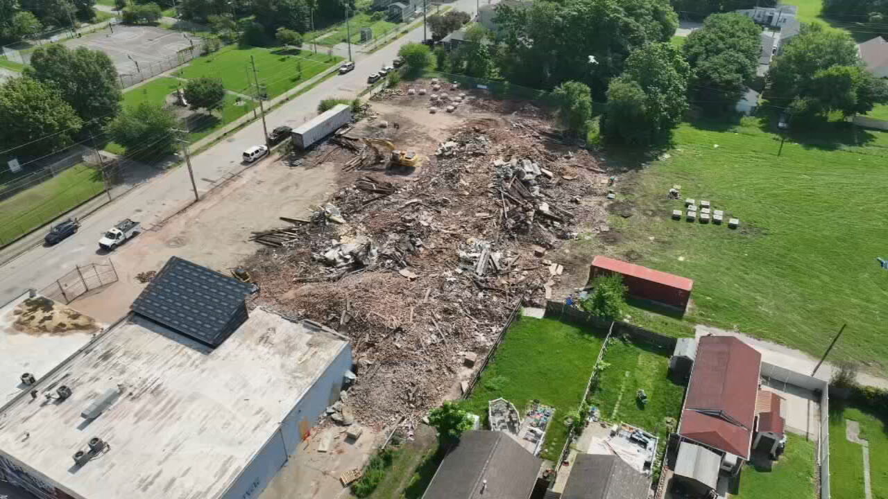 WDRB drone video from July 5 shows the warehouse now demolished